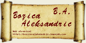 Božica Aleksandrić vizit kartica